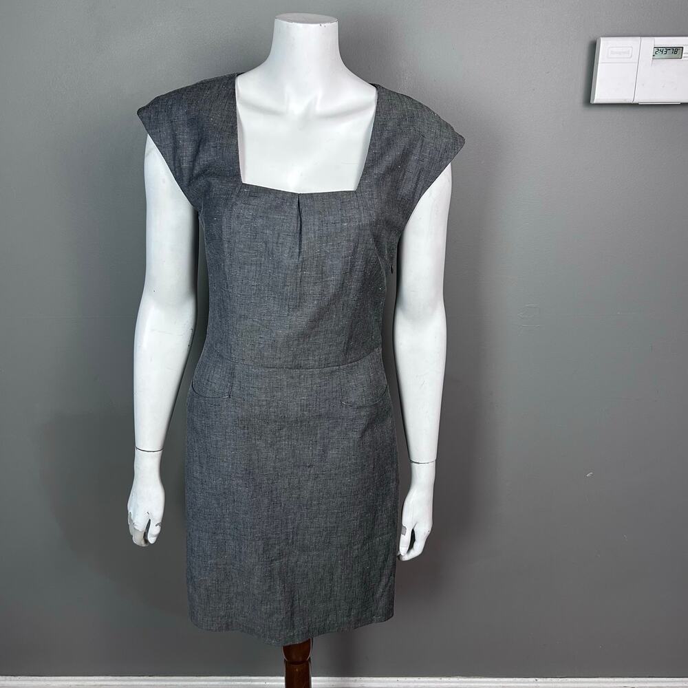 L'Agence Revolve Dress Size 4 gray corpcore milkmaid office sleeveless academia